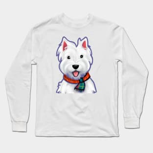 Cute West Highland White Terrier Drawing Long Sleeve T-Shirt